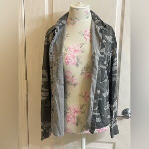 Express Gray Camouflage Utility Jacket